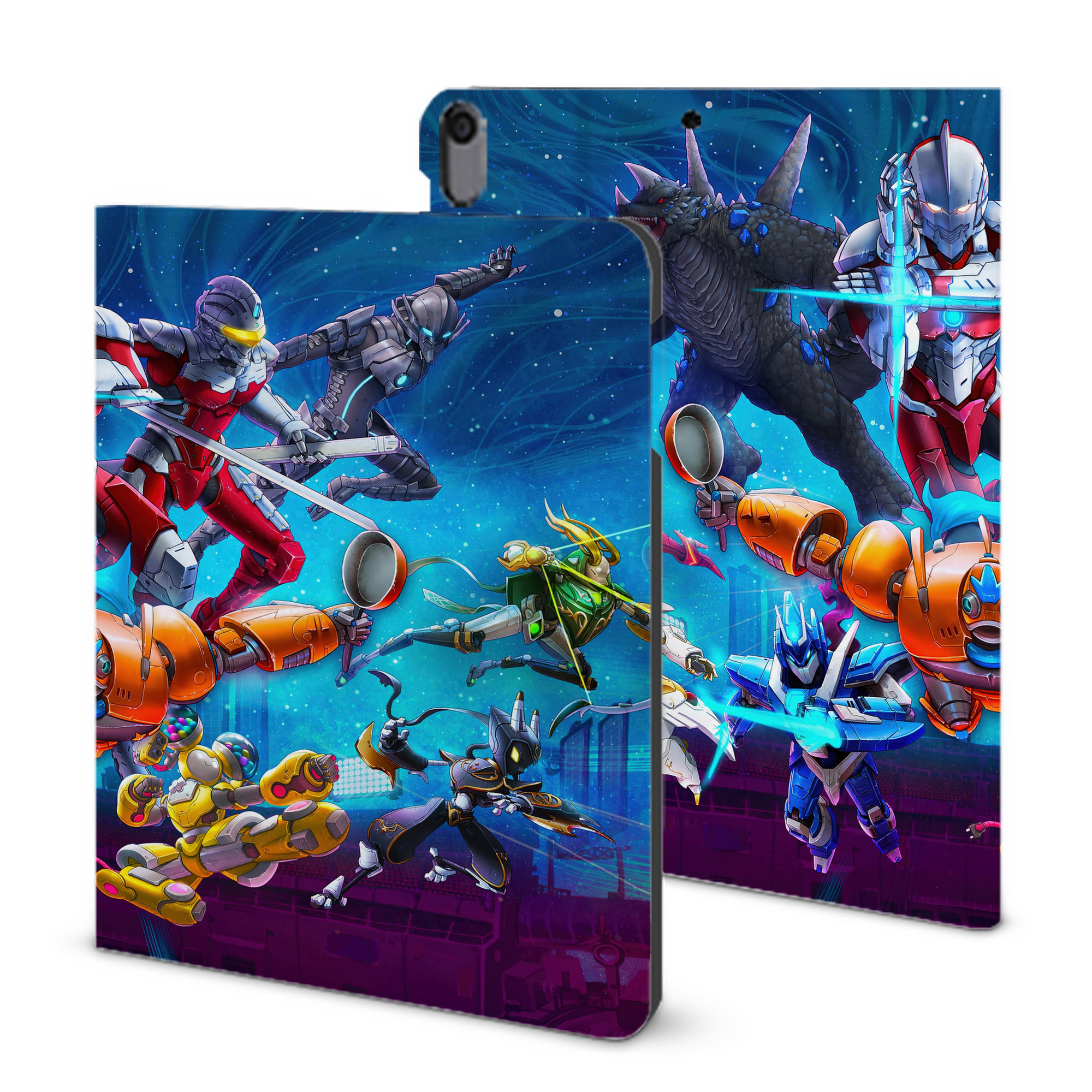（画像用） ウルトラマン Ultraman IPad ケース ブック型 PUレザー TPU 耐衝撃 軽量 薄型 ペン収納なし 全面保護 IPad 各モデル対応